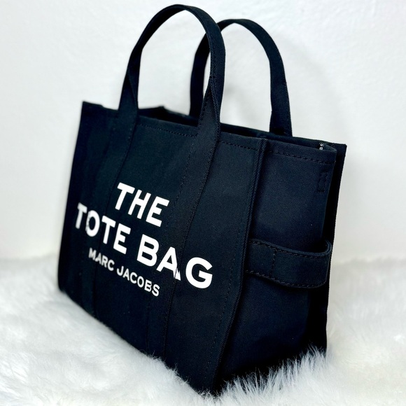 NWT Marc Jacobs The Tote Bag MEDIUM Purse Black Crossbody Canvas Zipper Travel - Picture 2 of 13